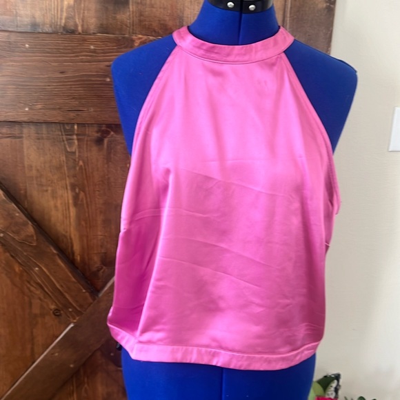 Hot pink satin top - Picture 1 of 8